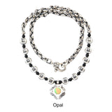 Octagon Cross+PEA s Neck Chain XS Faceted+Beads+Square Steps Balls