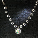 Octagon Cross+PEA s Neck Chain XS Faceted+Beads+Square Steps Balls