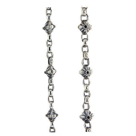 Silver Peas Walletchain with Morning Star Balls