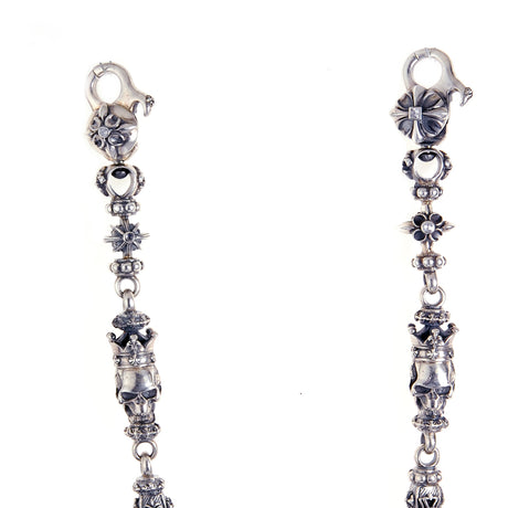 Silver Fetish Wallet Chain CROWNED SKULL