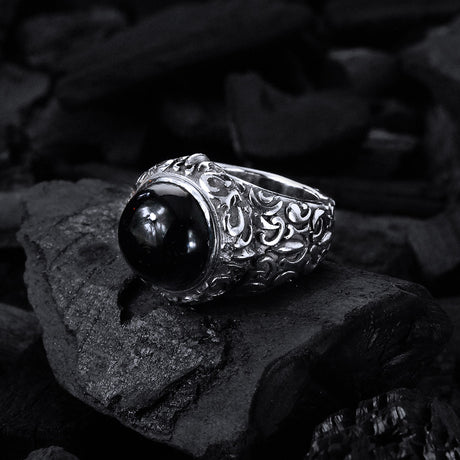 Silver Ring Round GARDEN AT NIGHT Stoneholder