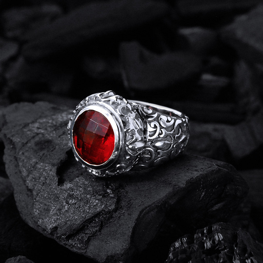 Silver Ring Round GARDEN AT NIGHT Stoneholder