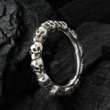 Silver Ring SMALL SKULLS ROW Ring S