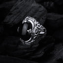 Silver Ring CROWN GARDEN at NIGHT and Stone