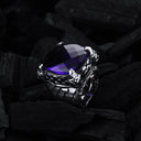 Silver Ring DRAGON CLAW with Dragon Scales Band