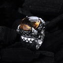 Silver Ring DRAGON CLAW with Dragon Scales Band