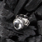 Ovaler Ringhalter aus Silber mit der Aufschrift „BELIEVE IN YOUR DREAMS“ auf schlichtem LILY-Band mit ovalem Stein 