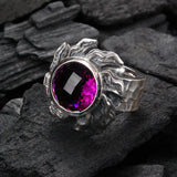 Silvcer Ring ham.10+ Elfin Spiral SUN+FLAMES+Stone