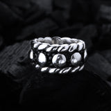 Silberring DOTS auf Searay-Leder