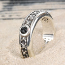 Silver Ring with Morning Star and Small Stone