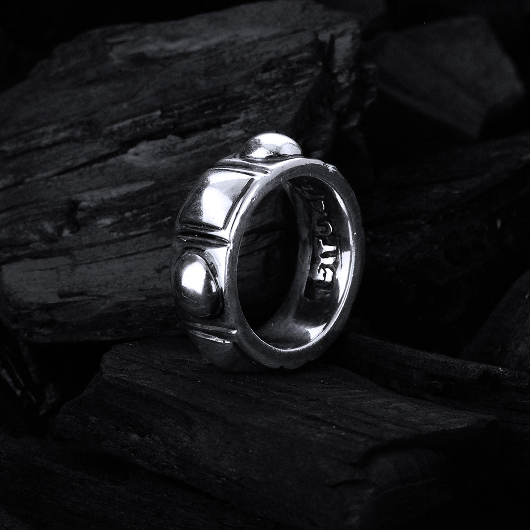 Silver Ring PYRAMIDES and DOMES  L