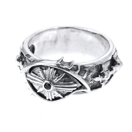 Silver Ring with Crosses Band and  The THIRD EYE View