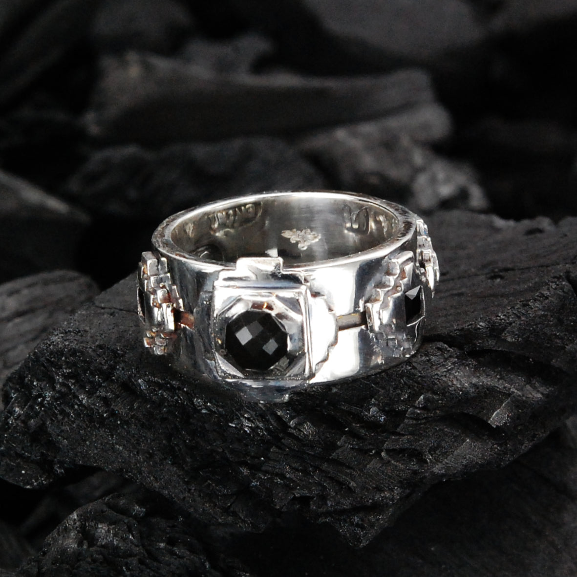 Silver Ring   The OCTAGON STEPS PYRAMID