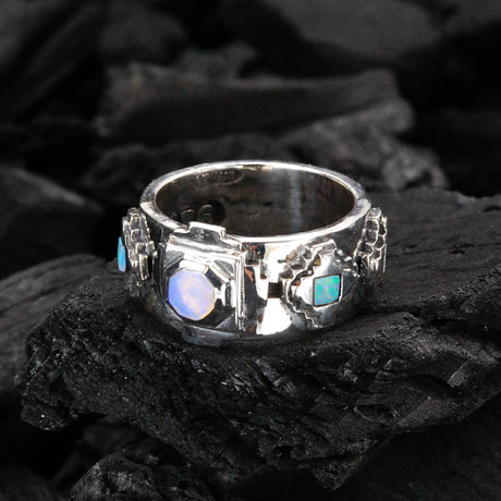 Silver Ring   The OCTAGON STEPS PYRAMID