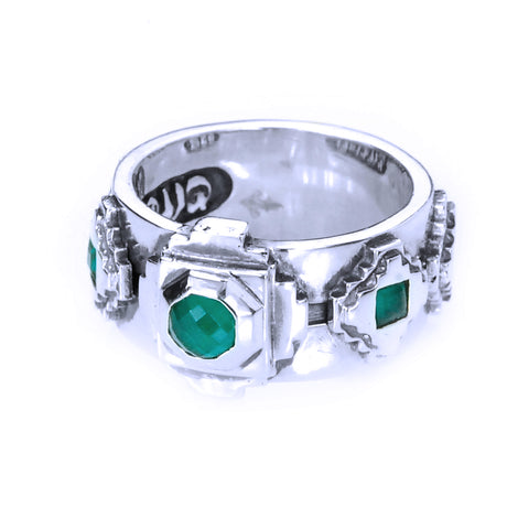 Silver Ring   The OCTAGON STEPS PYRAMID