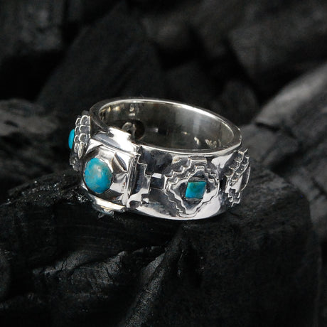 Silver Ring   The OCTAGON STEPS PYRAMIDE