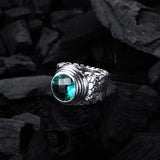 Silver Ring DRAGON SCALES Round Holder