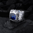 Silver Ring DRAGON SCALES Band with BAROQUE Holder