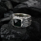 Silberring CAREE Stone auf GARDEN AT NIGHT-Band