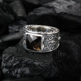 Silberring CAREE Stone auf GARDEN AT NIGHT-Band