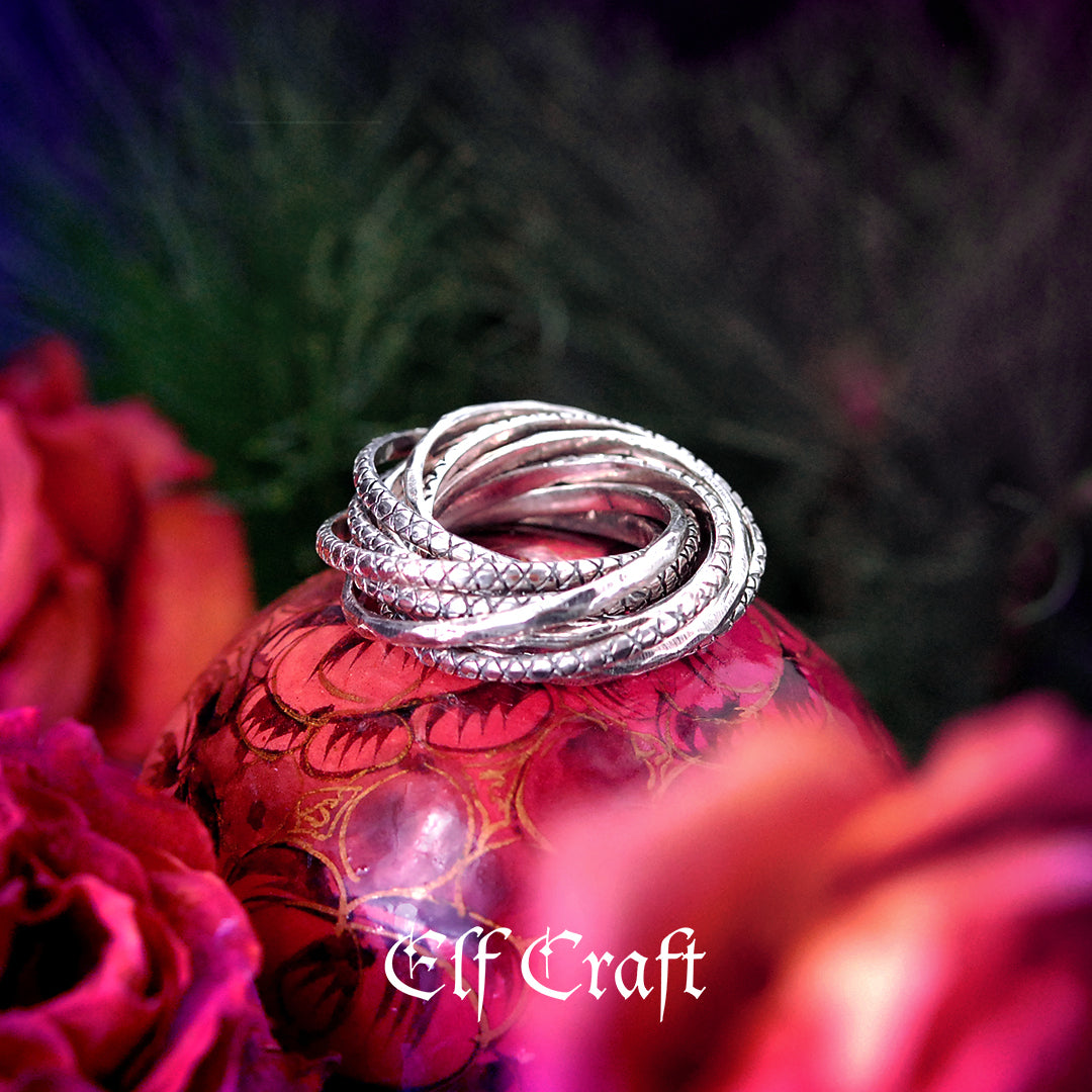 Silver Ring 11 band Plain