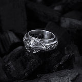 Silver Ring with M-Star Band and  The THIRD EYE View