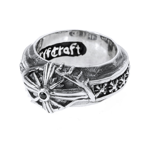 Silver Ring with M-Star Band and  The THIRD EYE View