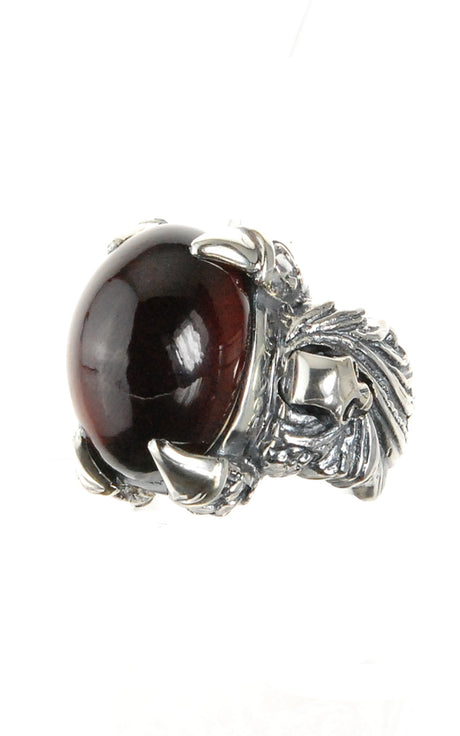 Silver Ring MAGIC PLANT Band with DRAGON CLAW and STONE