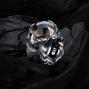 Silver Ring MAGIC PLANT Band and DRAGON Claw Stoneholder