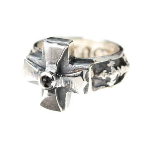 Silver Ring Band Crosses S with Greek Cross and KNIGHTS CROSS
