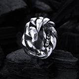 Silver Ring Faceted CHAIN LINKS