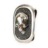 Silver Money Clip SKULL Oval with Searay