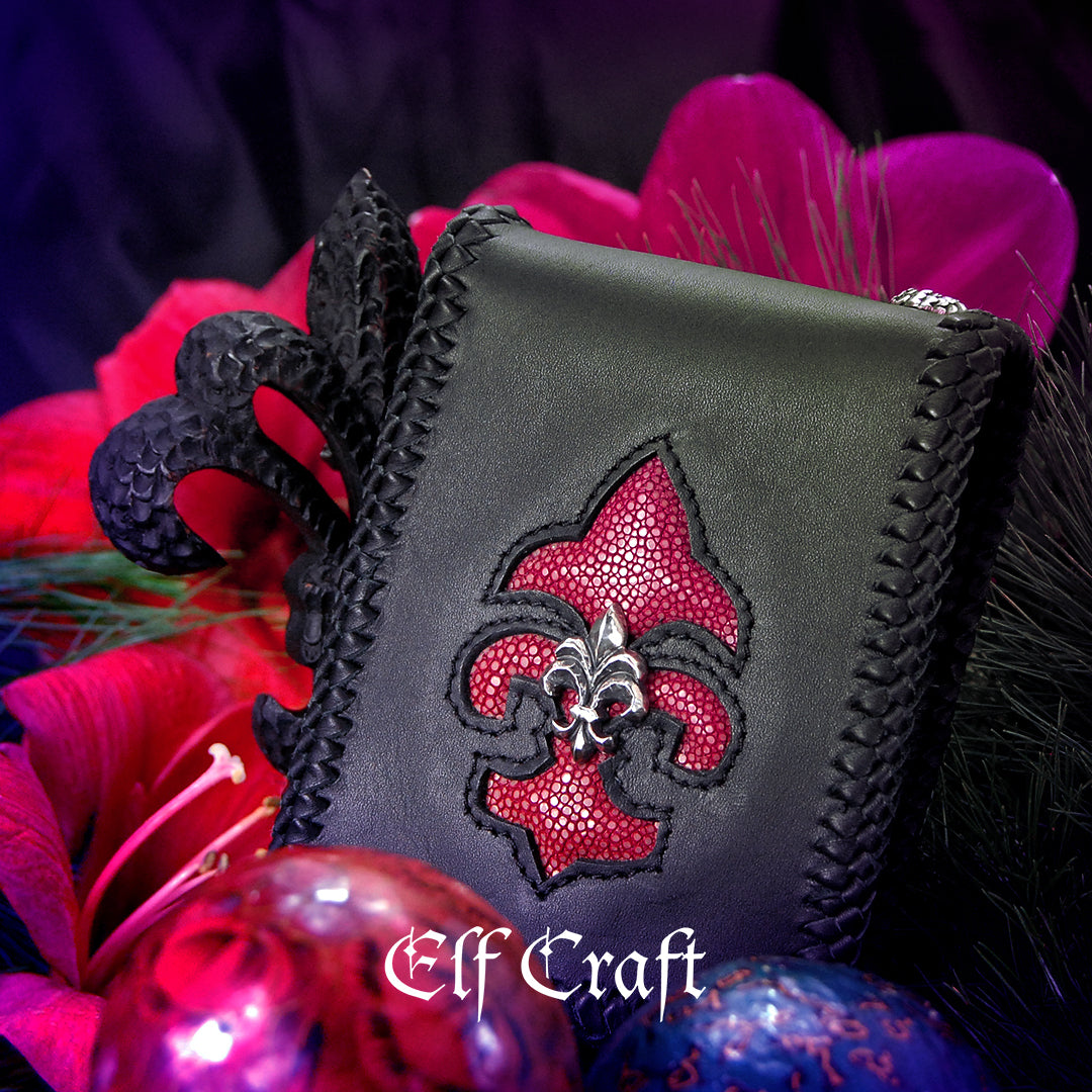 Leather Wallet with Searay Lily and Silver Lily