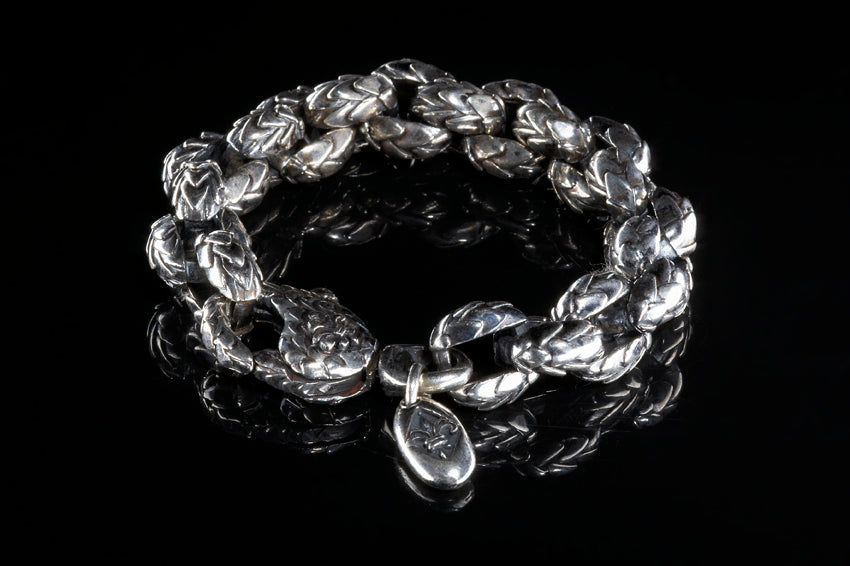 Silberarmband Erbsenkette XL DRACHENSCHUPPEN