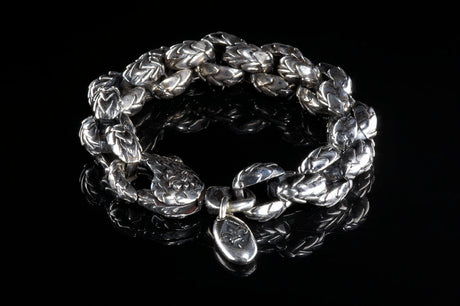 Silver Bracelet Pea Chain XL DRAGON SCALES