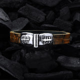 Silver Leather Bracelet WISH YOU WERE HERE Faceted Jointlock 13