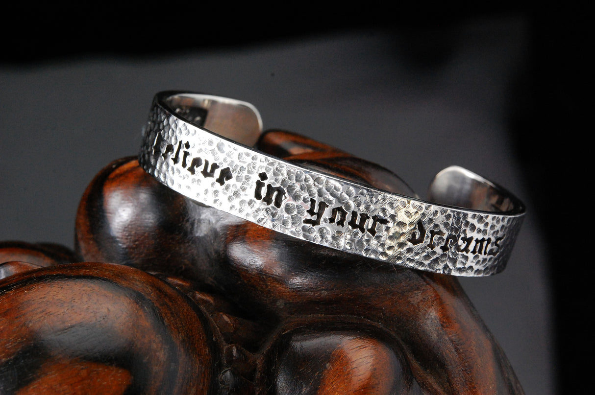 Silver Bangle Rough BELIEVE IN YOUR DREAMS 10