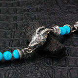Armband mit Steinperlen und silberne DRACHEN- und DRACHENSCHUPPEN-Kugeln