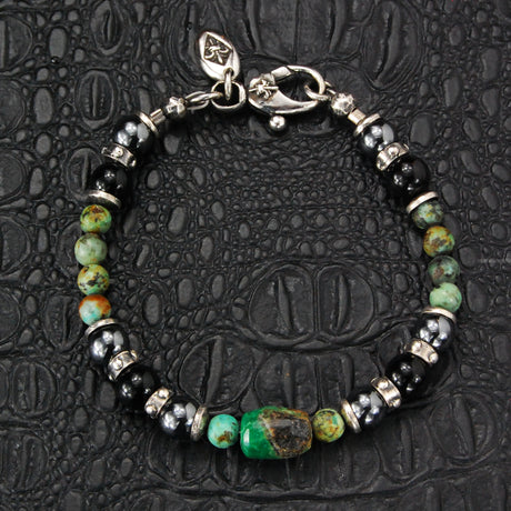 Armband aus Silber und Perlen, rau mit STEINFELSEN