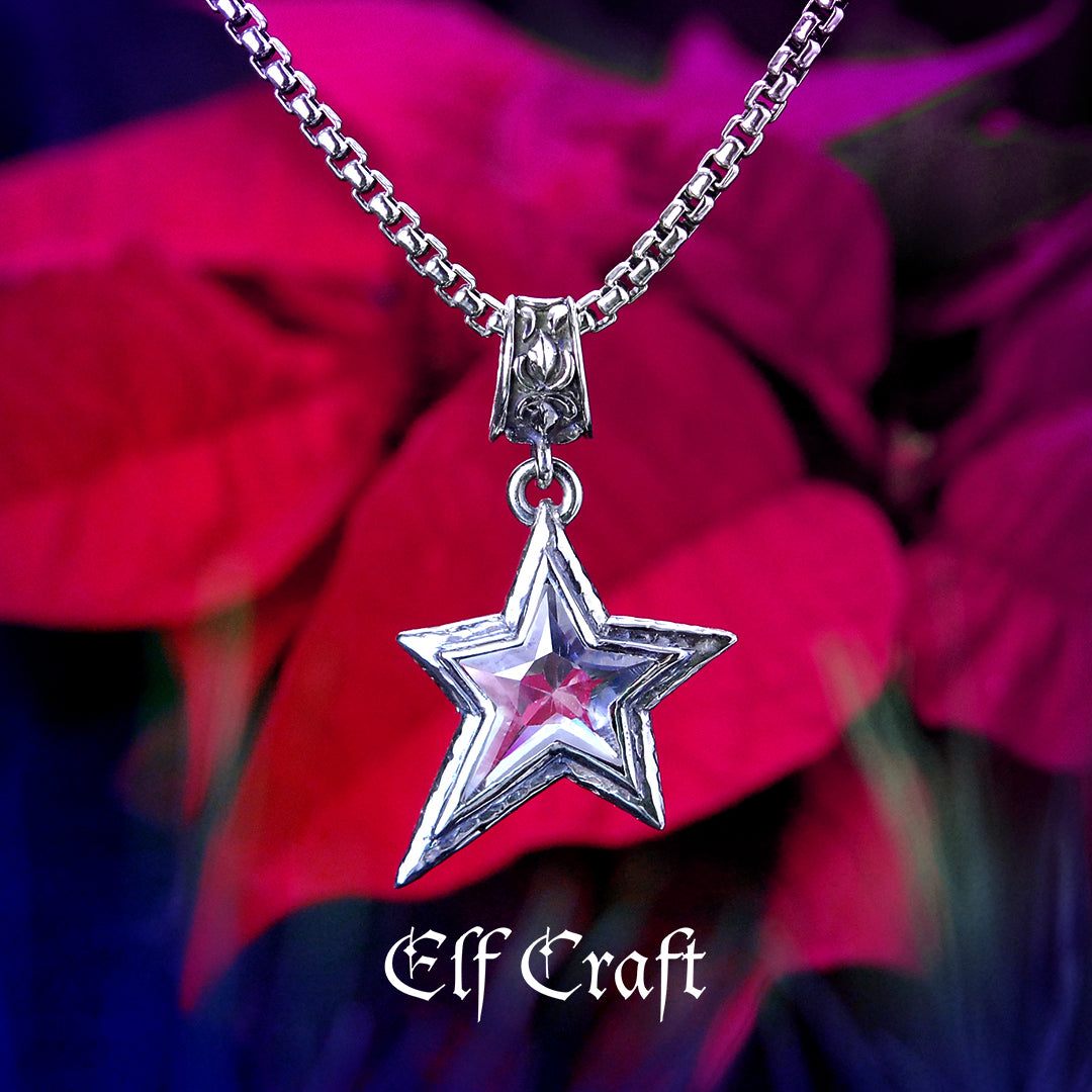 Silver Pendant Shooting Star M Hammered