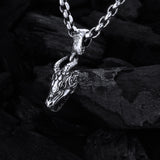 Silberner Anhänger DRACHENKopf S mit Diamantaugen