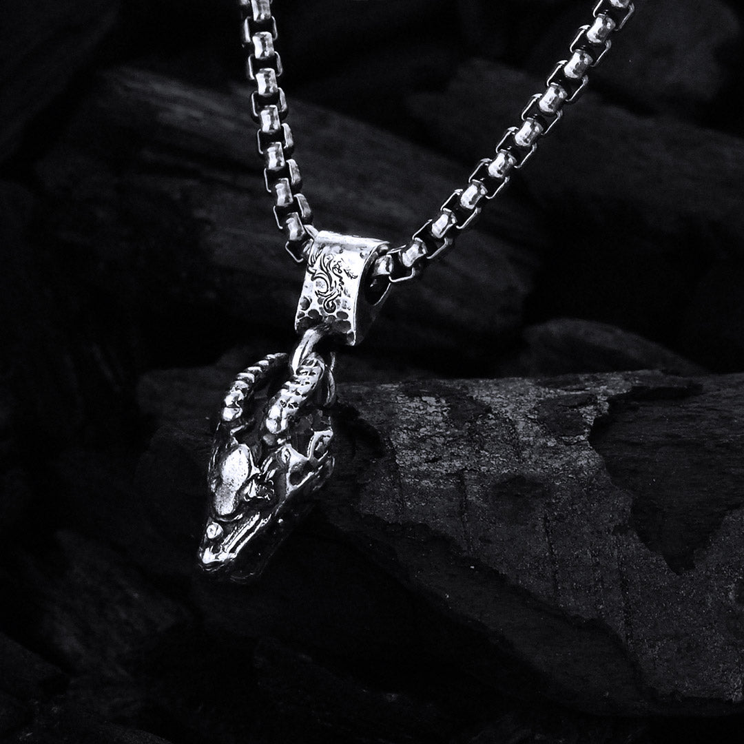 Silberanhänger DRACHENKOPF XS Diamantaugen