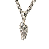 Silberner Anhänger DRACHENKopf S mit Diamantaugen