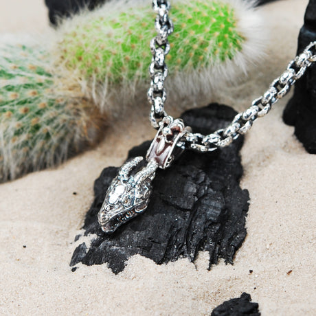 Silberanhänger DRACHENKOPF XS Diamantaugen