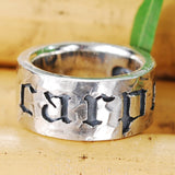 Silver Ring Hammered with CARPE DIEM Letters
