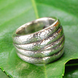 Silver Ring SOLID BANDS Hammered