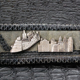 Beltstrap Exot.Leather and Silver City Parts and SKYLINE Buckle