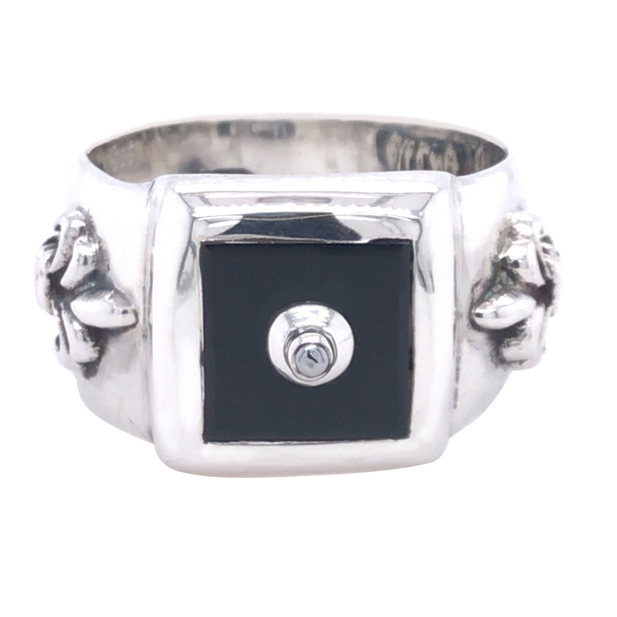 Silver Ring CARE ff and Two LILIES