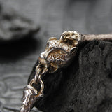 Silberne Geldbörsen oder Schlüsselkette BONES SKULLS DRAGON LION und LEOPARD