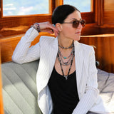 Neckchain Beads Faceted Silver GALADRIEL and BLADES BALLS